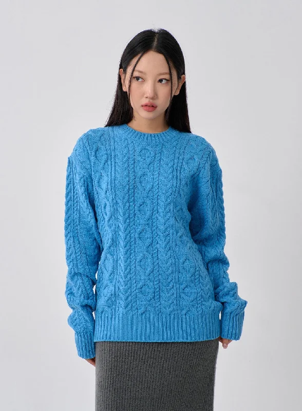 Twist Pattern Knit Unisex CN09