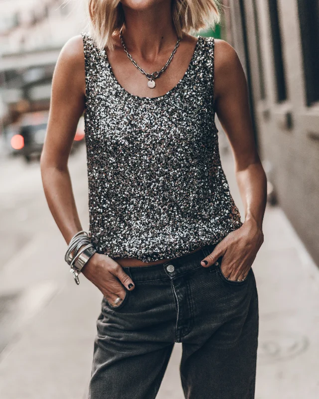 The Dark Sequin Base Tank Top