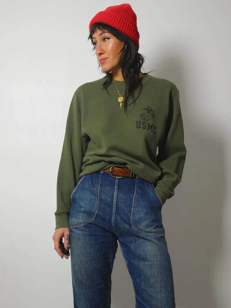 Olive USMC Crewneck