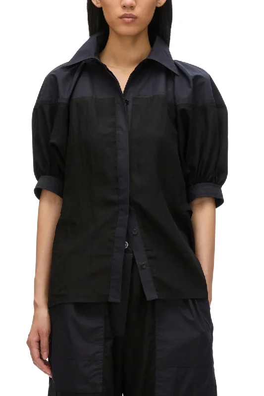 Lantern Sleeve Combo Shirt