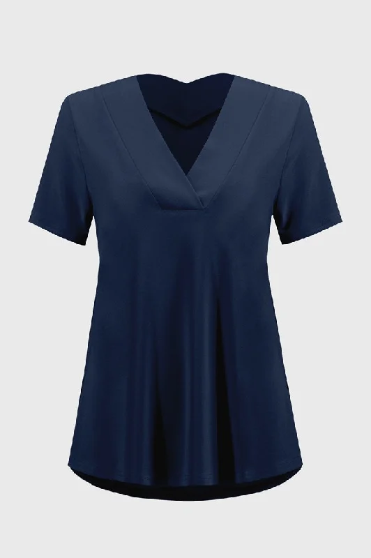 Joseph Ribkoff Midnight Blue Silky Knit Flared Top