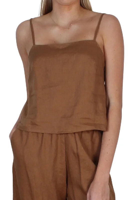 Linen Cami Cognac