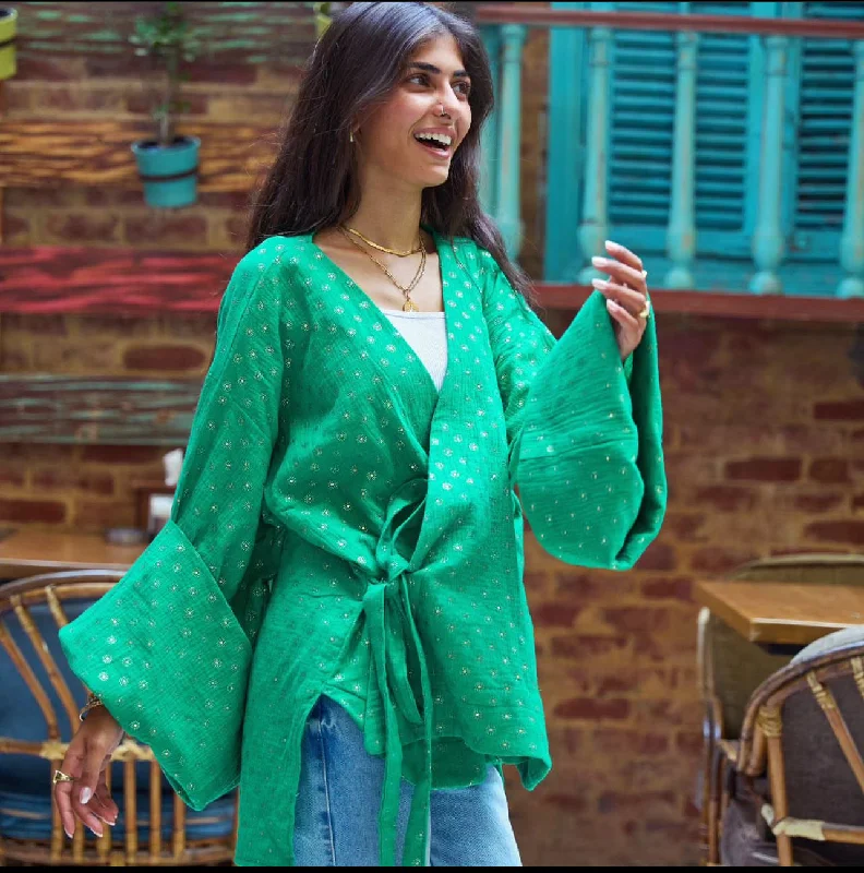 Green Indian style Cardigan