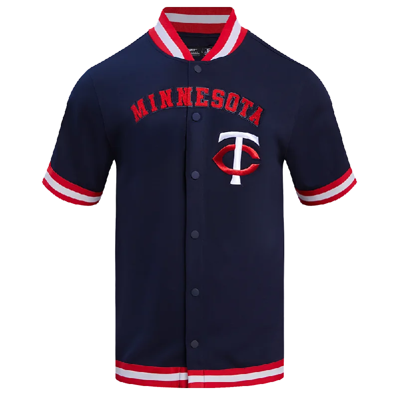 MLB MINNESOTA TWINS CLASSIC MEN'S WARM UP JACKET (MIDNIGHT NAVY/RED)