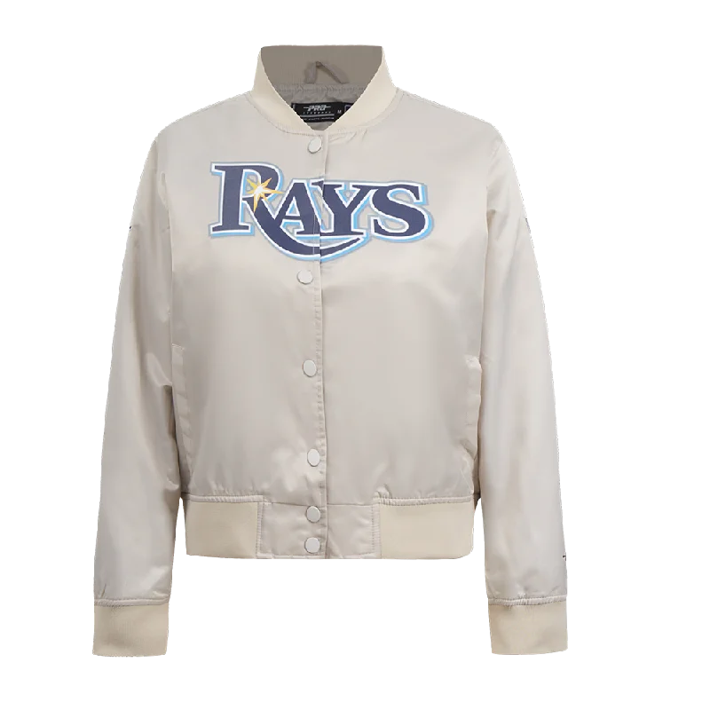 MLB TAMPA BAY RAYS CLASSIC WOMEN'S SATIN JACKET (SILVER)