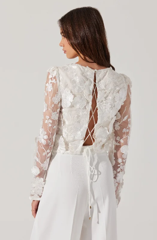 Bryne Floral Appliqué Top