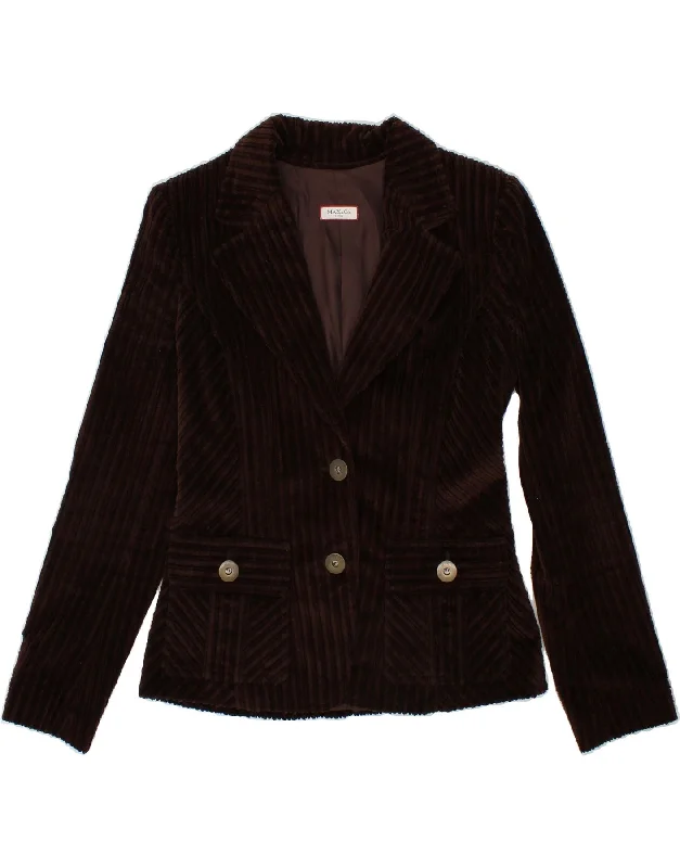 MAX & CO. Womens 2 Button Corduroy Blazer Jacket UK 12 Medium Brown