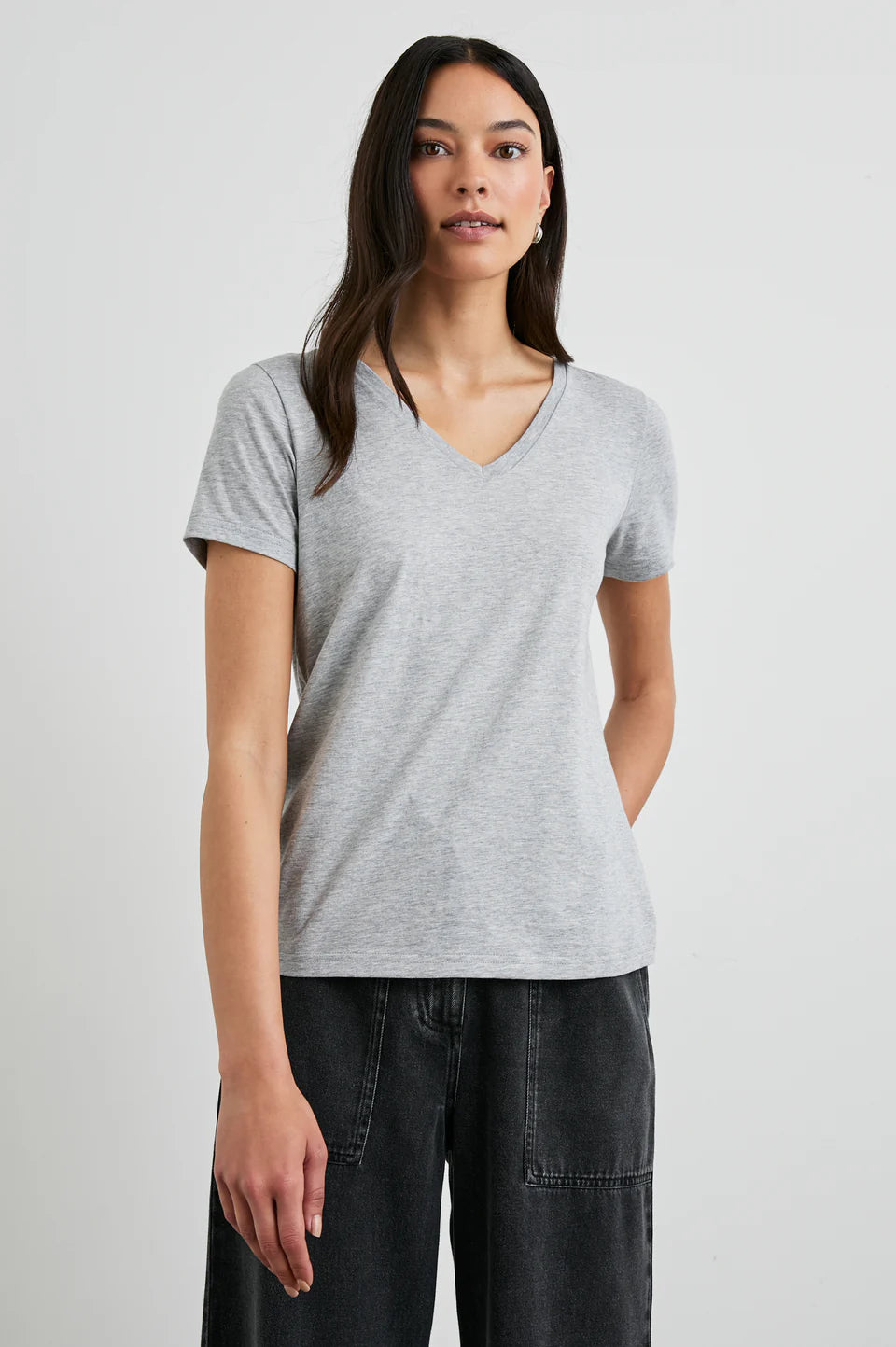 Heather Grey Classic V Neck