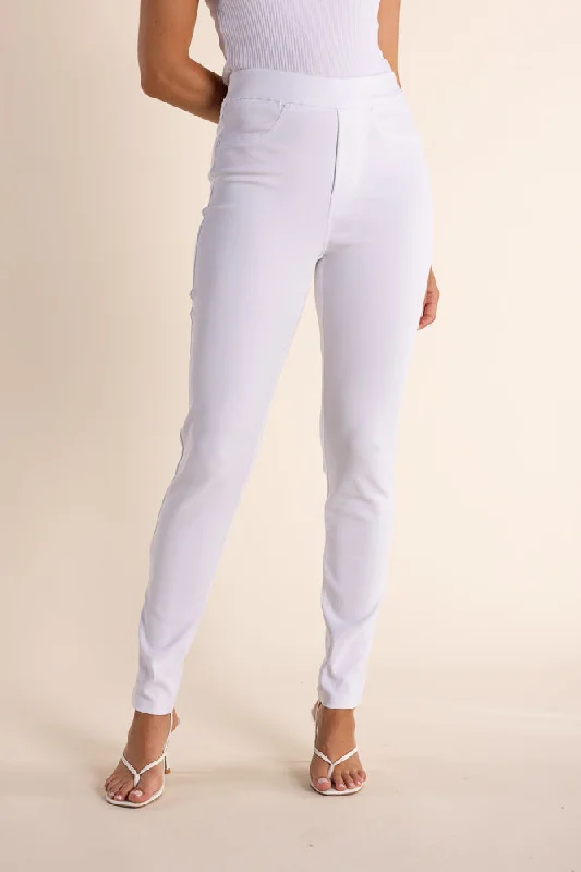 Pull On Pant - White