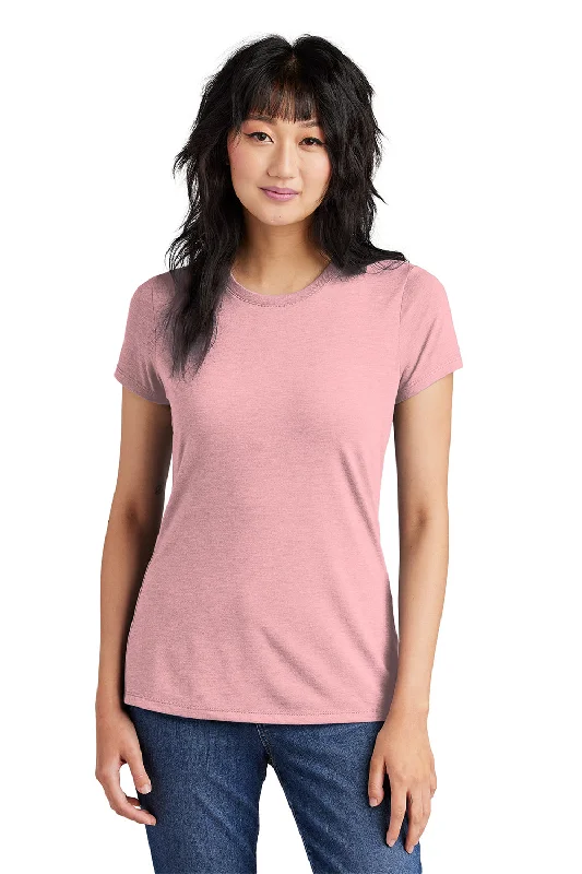 District Womens Perfect Tri Short Sleeve Crewneck T-Shirt - Heather Wisteria Pink