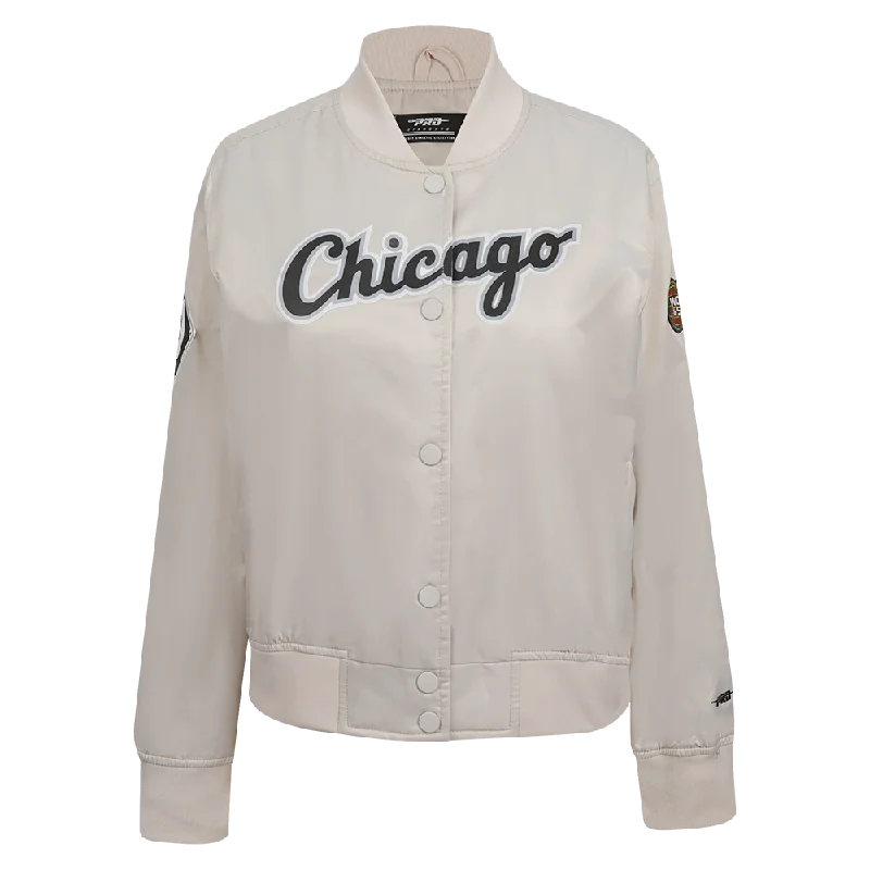 MLB CHICAGO WHITE SOX CLASSIC WOMEN'S SATIN JACKET (SILVER)