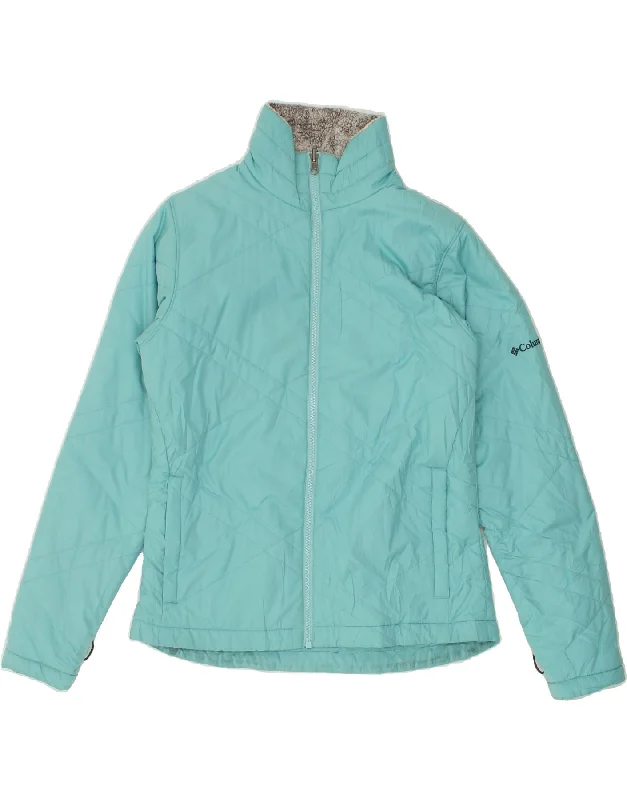 COLUMBIA Womens Padded Jacket UK 14 Medium Turquoise Polyester