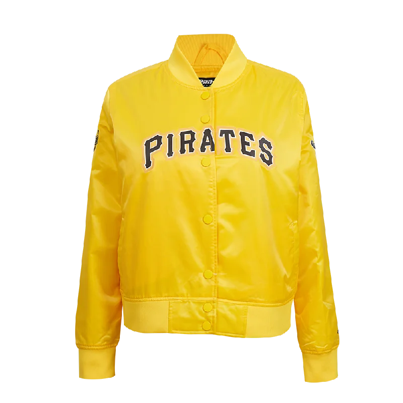 MLB PITTSBURG PIRATES CLASSIC WOMEN'S SATIN JACKET (YELLOW)