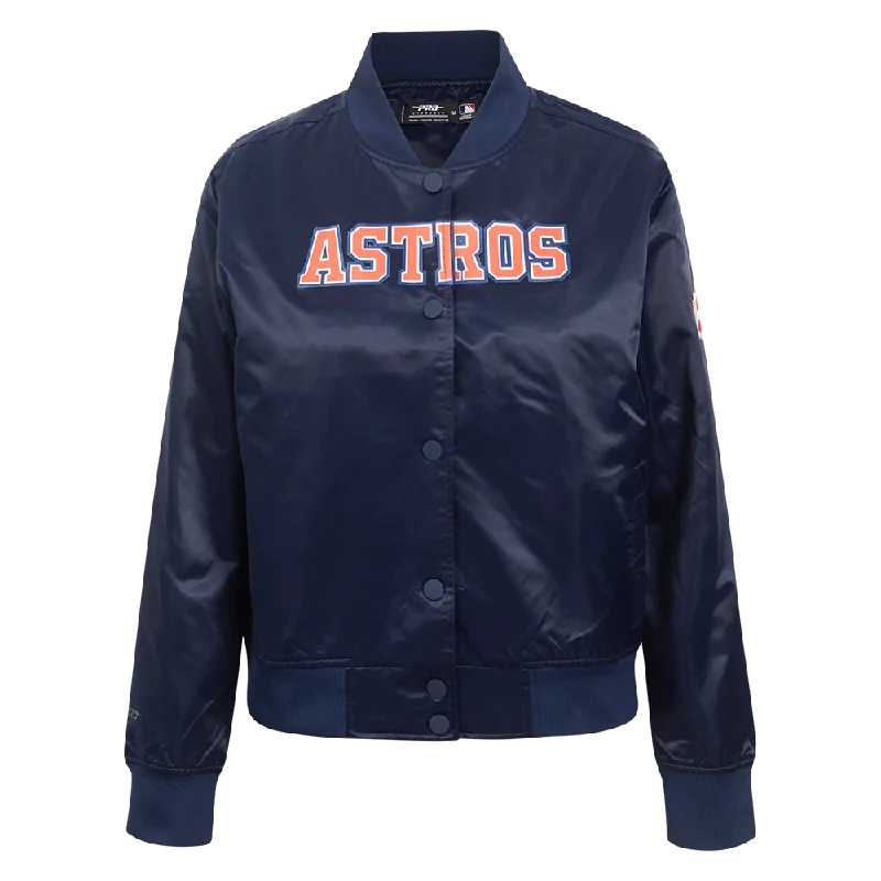 MLB HOUSTON ASTROS CLASSIC WOMEN'S SATIN JACKET (MIDNIGHT NAVY)