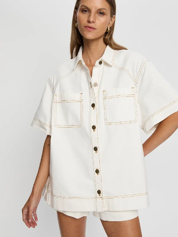 Paloma Denim Shirt - White // PRE-ORDER