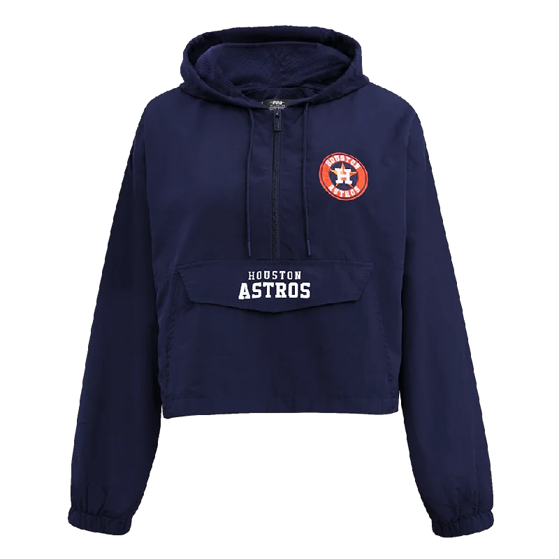 MLB HOUSTON ASTROS CLASSIC WOMEN'S WIND WOVEN 1/2 JACKET (MIDNIGHT NAVY)