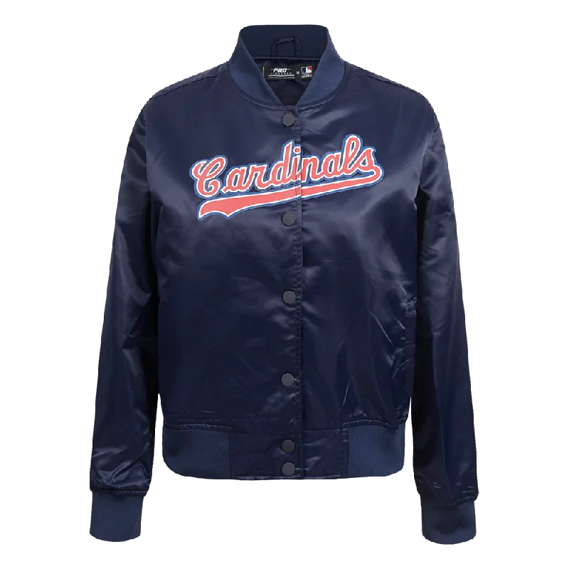 MLB ST. LOUIS CARDINALS CLASSIC WOMEN'S SATIN JACKET (MIDNIGHT NAVY)