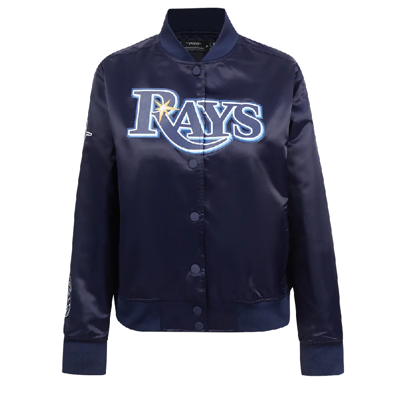 MLB TAMPA BAY RAYS CLASSIC WOMEN'S SATIN JACKET (MIDNIGHT NAVY)