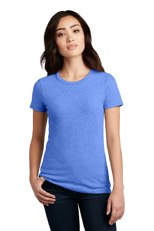 District Womens Perfect Blend Short Sleeve Crewneck T-Shirt - Heather Royal Blue