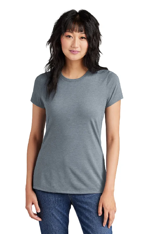 District Womens Perfect Tri Short Sleeve Crewneck T-Shirt - Heather Flint Blue