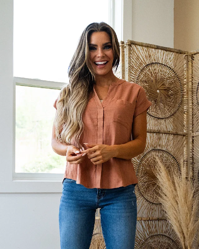 Indie Button Back Top - Sienna