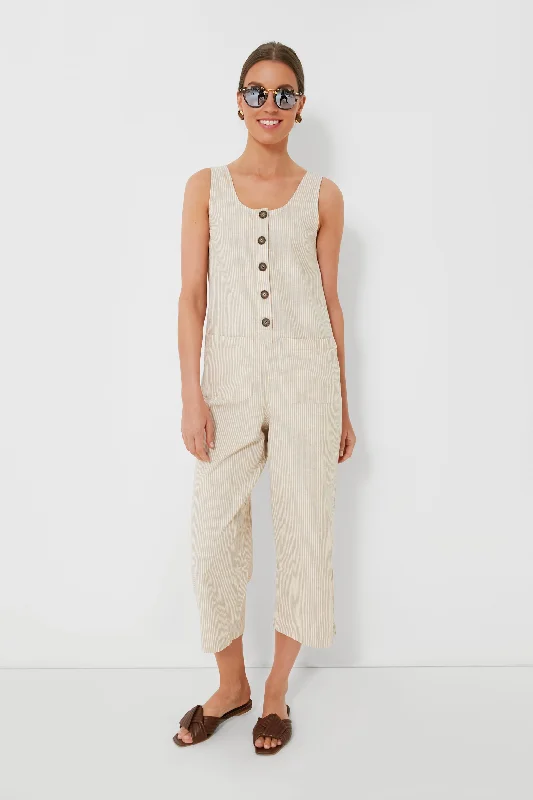 Natural Stripe Sydney Beach Jumpsuit