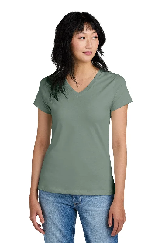 District Womens Perfect Weight Short Sleeve V-Neck T-Shirt - Laurel Green