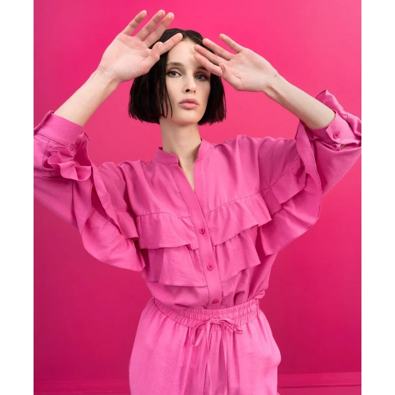 Access Pink Shirt With Ruffles