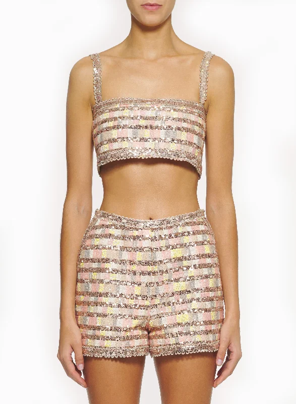 Camaleonte Sequin Crop Top