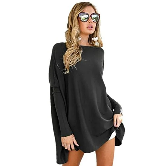 Women's Plain Oversized Loose Fitting Tunic Top