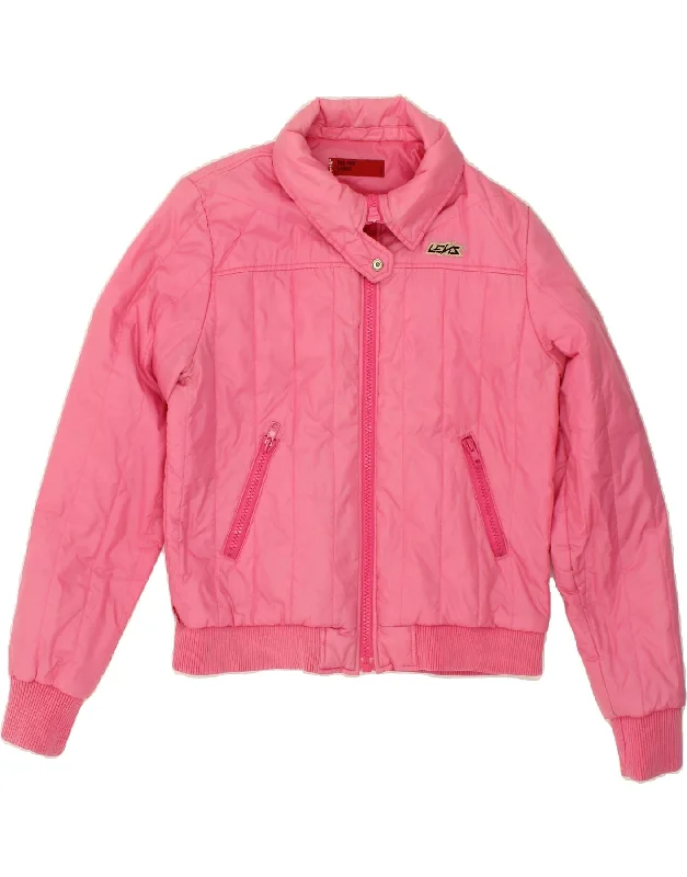 LEVI'S Womens Padded Jacket UK 16 Large Pink Polyamide