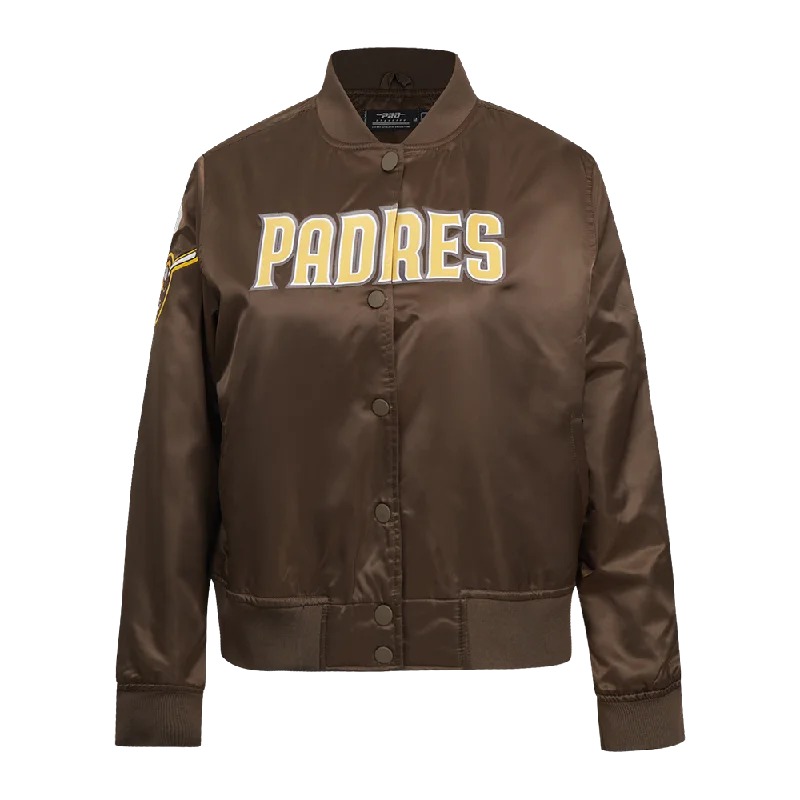 MLB SAN DIEGO PADRES CLASSIC WOMEN'S SATIN JACKET (BROWN)